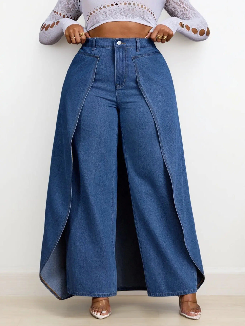 Women's Fashion Loose Baggy Denim Jeans, Loose Fitting Jeans, Plain Color Pants, Bottoms, Casual Streetwear Style, Daily Wear, All-Season Women's Plus Size Trousers, Womenswear