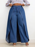 Women's Fashion Loose Baggy Denim Jeans, Loose Fitting Jeans, Plain Color Pants, Bottoms, Casual Streetwear Style, Daily Wear, All-Season Women's Plus Size Trousers, Womenswear