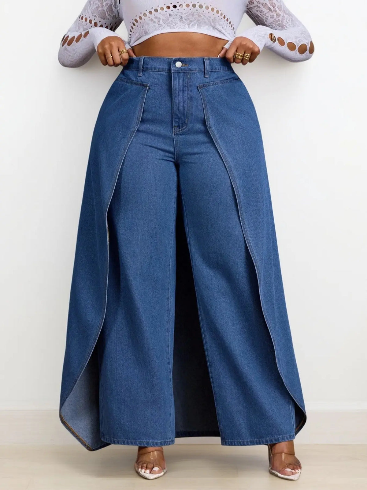 Women's Fashion Loose Baggy Denim Jeans, Loose Fitting Jeans, Plain Color Pants, Bottoms, Casual Streetwear Style, Daily Wear, All-Season Women's Plus Size Trousers, Womenswear