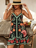 New Summer Fashion Chic Casual Comfortable Elegant Sexy Floral Print V Neck Dress for Daily Wear