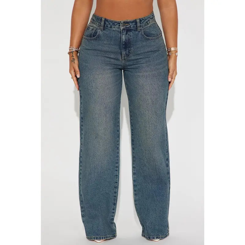 Match Made In Heaven Straight Leg Jeans - Dark Wash